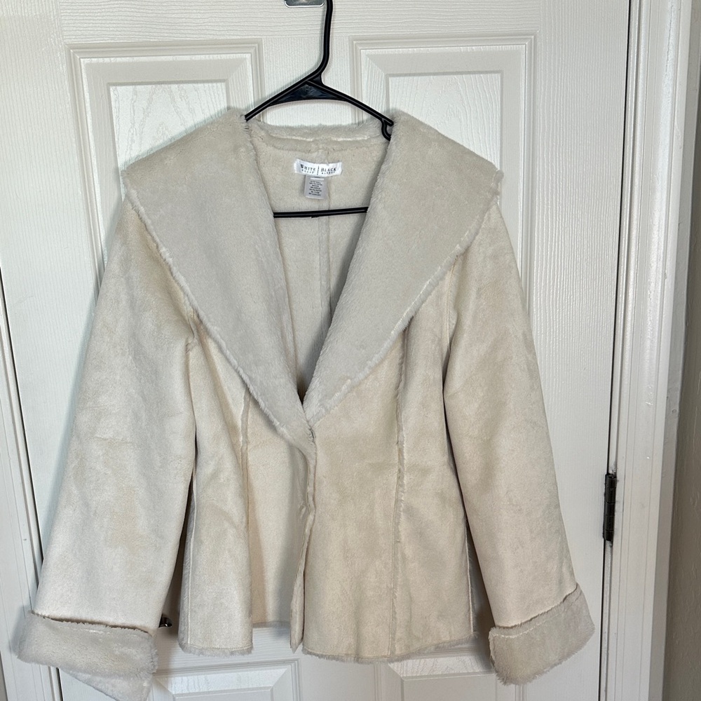 White House Black Market Off-White Teddy Jacket